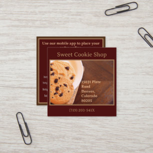Bakery Shop Baker Cookie Fyrkantigt Visitkort