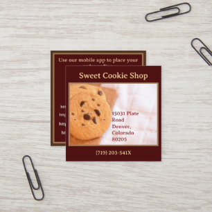 Bakery Shop Baker Cookie Fyrkantigt Visitkort
