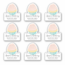 Bakery Shop Gluten Free Cute Rosa Tecknad Cupaka Klistermärken