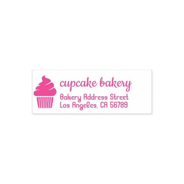 Bakery Simple Logotyp CupCake Självfärgande Stämpel (Design)