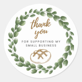 Bakery Sourdough Thank You Round Sticker Runt Klistermärke