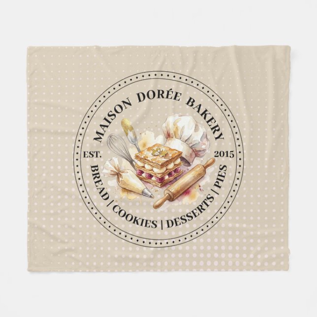 Bakery Store Pastry Chef Dessert Sweets Cake Baker Fleecefilt (Framsidan (Horisontell))