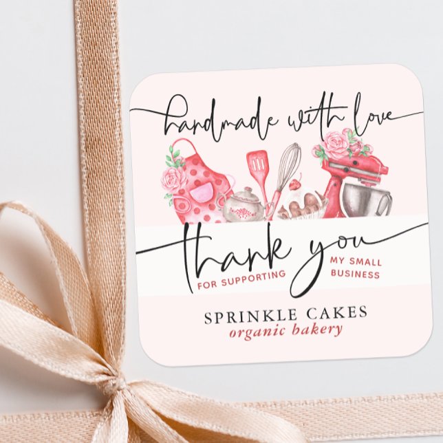 Bakery Tack Classic Fyrkantigt Klistermärke (Skapare uppladdad)