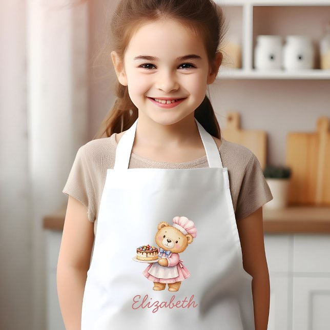 Bakery Teddy Bear Cute Personalized Barnförkläde (Skapare uppladdad)