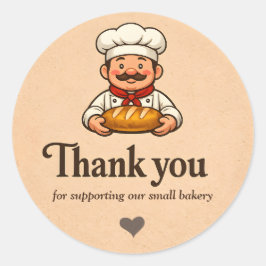 Bakery Thank You Sticker - Custom Chef Design Runt Klistermärke