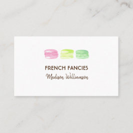 Bakery Watercolor Fransk Macaroon Visitkort
