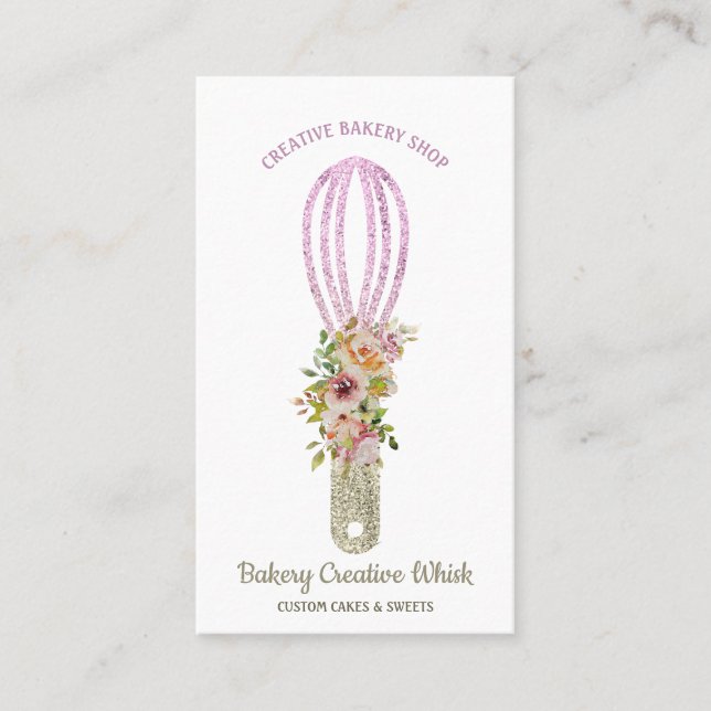 Bakery Whisk mousserande glitz guld Visitkort (Framsida)