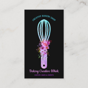 Bakery Whisk mousserande glitz teal Black Visitkort