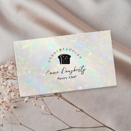 Bakery White Opal Holographic Bread Logo Visitkort