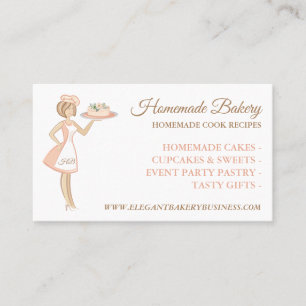 Bakery Woman Cake Service Visitkort