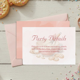 Bakfest Födelsedagsfest Detaljer Rosa Tilläggskort