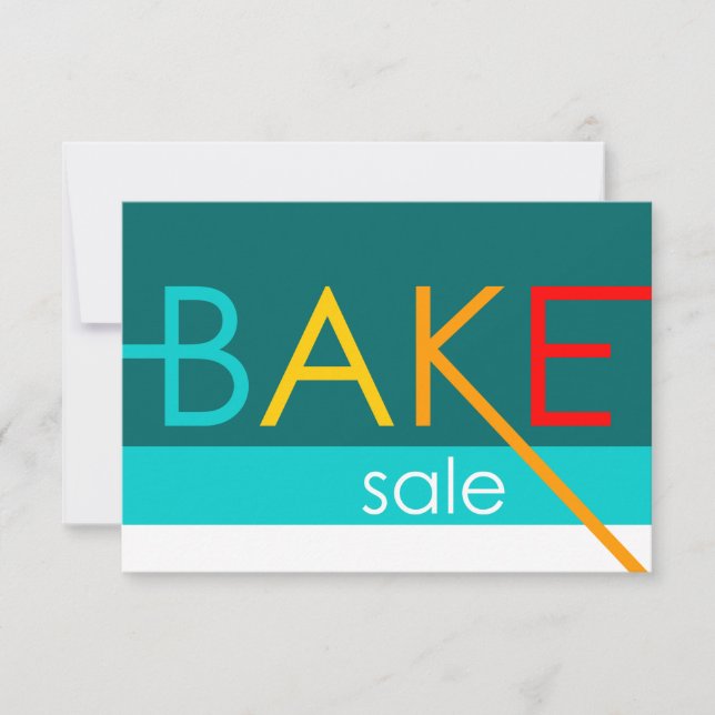 bakförsäljning (typografisk) inbjudningar (Framsida)