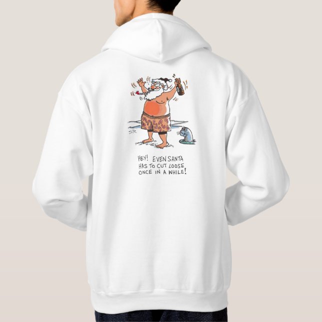 Bakfull tomte vit hoodie bakdel (Baksida)