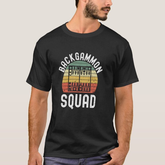 Bakgammon Squad Funny Backgammon Player klubb humo T Shirt (Framsida)