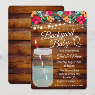Bakgård Baby Q Murkla Invitation Inbjudningar