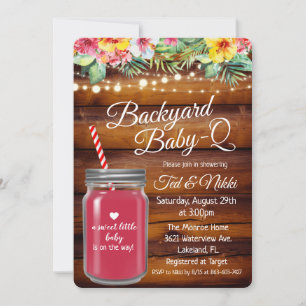Bakgård Baby Q Murkla Invitation Inbjudningar