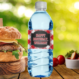 Bakgård BBQ Födelsedagsfest Vattenflaska Etikett