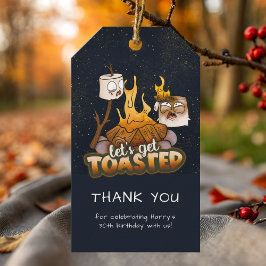 Bakgård Bonfire Låt oss Skadad födelsedag Presentetikett