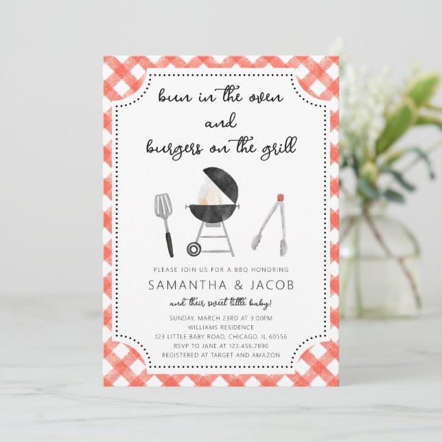 Bakgårds BBQ Baby Shower-inbjudan Inbjudningar (Stående Fram)