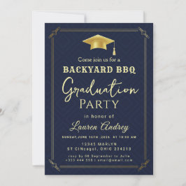 Bakgårds BBQ-examensfest inbjudan