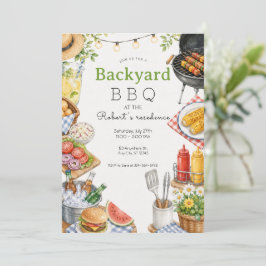 Bakgårds BBQ-fest Sommarpicknick Familj Inbjudningar