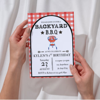 Bakgårds BBQ födelsedagsinbjudan | Redigerbar 5x7 Inbjudningar