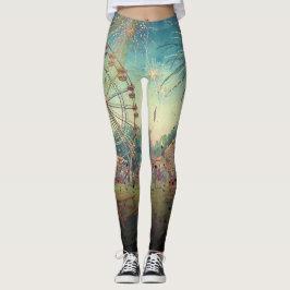 Bakgårds County Fair Eldfest Vintage Amerikansk Leggings