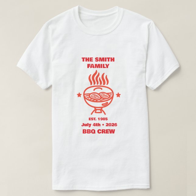Bakgårdsgrill Familjefest 4:e Juli T Shirt (Design framsida)