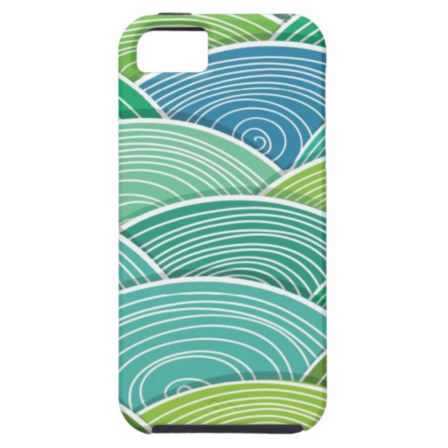 Bakgrund av krullad abstraktgröntvågar Case-Mate iPhone skal (Baksidan)