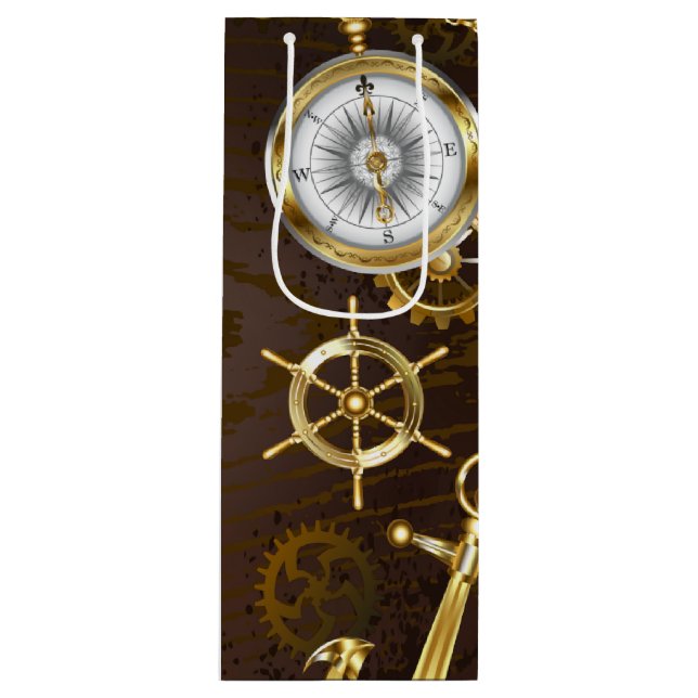 Bakgrund av trä med mekanisk sjöhäst (Framsidan)