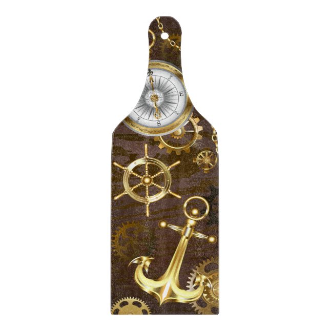 Bakgrund av trä med mekanisk sjöhäst (Framsidan)