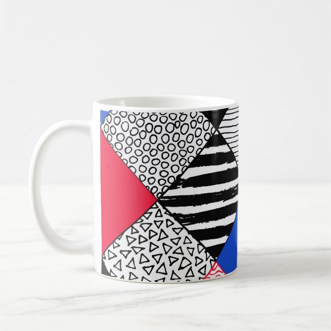 Bakgrund: fåglar, polka dots. kaffemugg (Vänster)