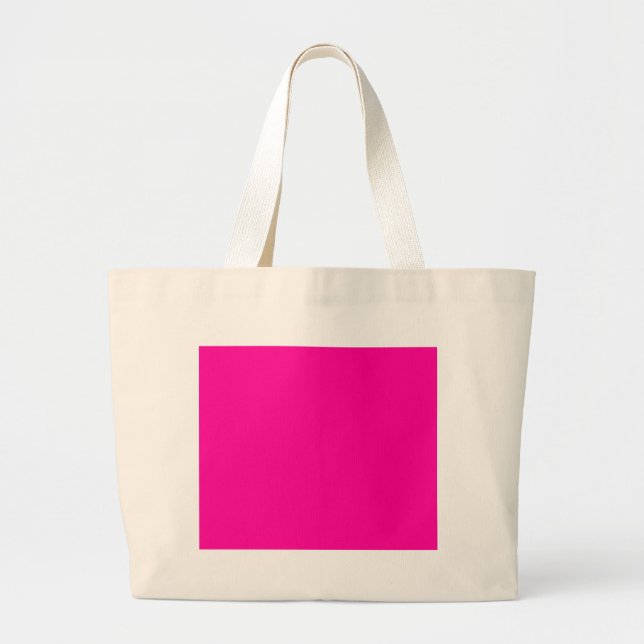 Bakgrund Färg FF0099 Fuchsia Magenta Shock rosa Jumbo Tygkasse (Framsidan)