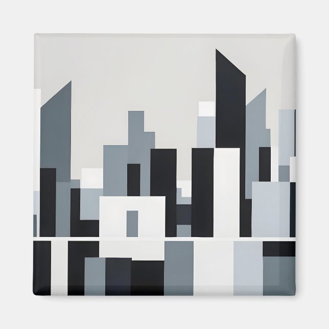 Bakgrund för abstrakt Cityscape Modern Architectur Magnet (Framsidan)