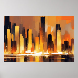 Bakgrund för abstrakt Cityscape Modern Architectur Poster