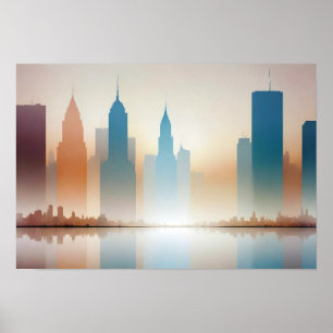Bakgrund för abstrakt Cityscape Modern Architectur Poster