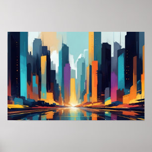 Bakgrund för abstrakt Cityscape Modern Architectur Poster