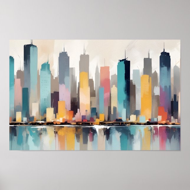 Bakgrund för abstrakt Cityscape Modern Architectur Poster (Framsidan)