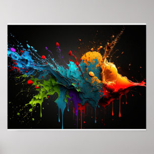 Bakgrund för Abstrakten Paint stänk Poster