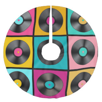 Bakgrund för återloppsposter för vintage vinylpost julgransmatta borstad polyester