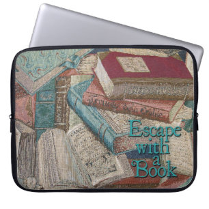 Bakgrund för bärbar dator med vintageböcker laptop sleeve