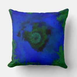 Bakgrund för blå Grönt med färgreduktfärg Kudde