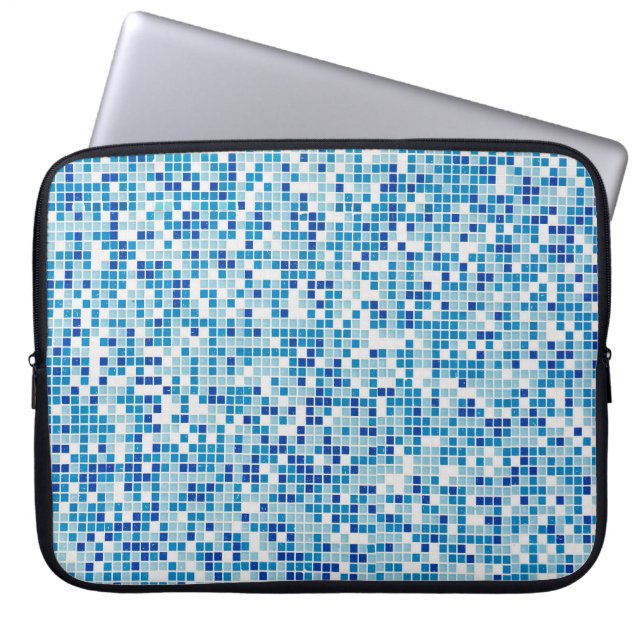 Bakgrund för blå plattor laptop sleeve (Framsidan)