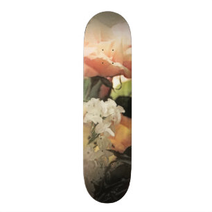 bakgrund för blom- vintage för konst vibrerande skateboard bräda 19,5 cm