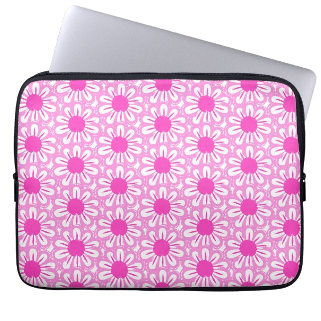 Bakgrund för blommönstret Cute Laptop Fodral (Framsidan)