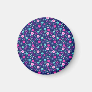 Bakgrund för blommönstret Cute Magnet