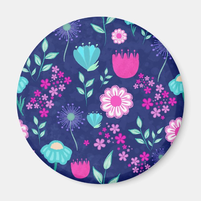 Bakgrund för blommönstret Cute Magnet (Framsidan)