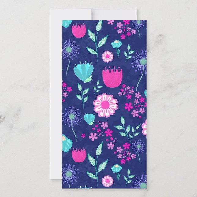 Bakgrund för blommönstret Cute Tack Kort (Framsida)