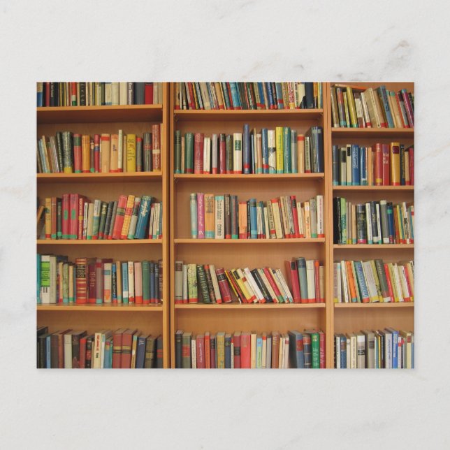 Bakgrund för bokhyllor vykort (Framsida)