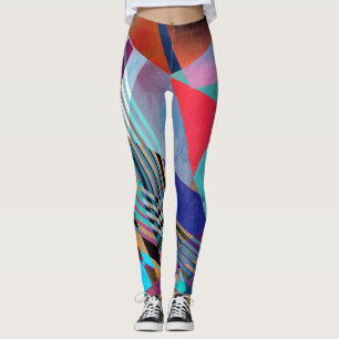 Bakgrund för Bright Geometric: Färgfull Abstrakt Leggings